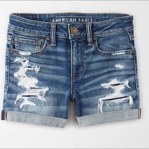 Destroyed Medium Wash Jean shorts